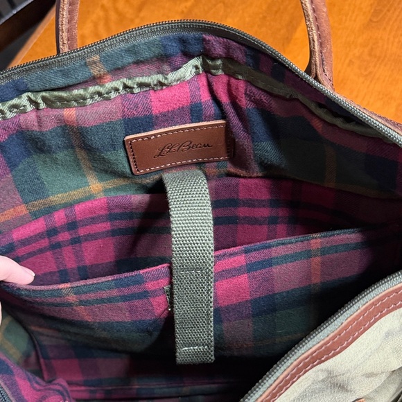L.L. Bean Vintage Heritage Waxed Canvas Olive Green Briefcase/Laptop Bag - Picture 14 of 16